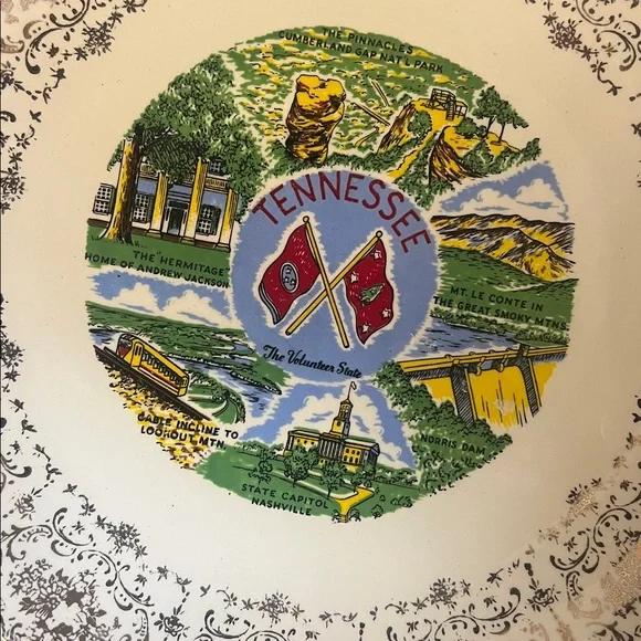 Vintage Tennessee porcelain wall plate - Picture 2 of 2